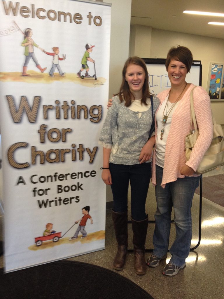 Mother and daughter at a writing conference